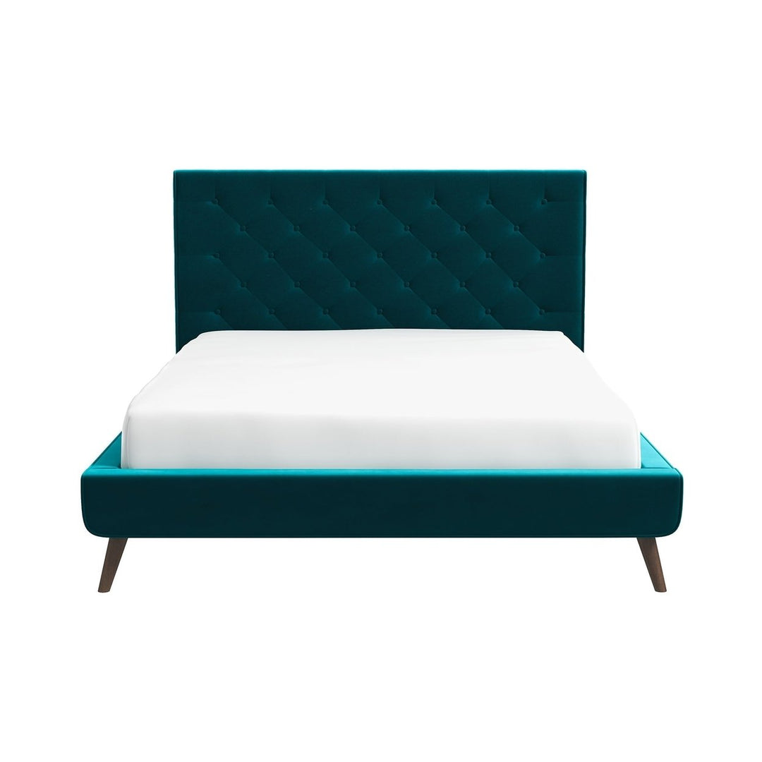 Dillon Teal Velvet Platform Bed(Queen Size) Image 6