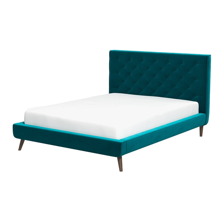 Dillon Teal Velvet Platform Bed(Queen Size) Image 7