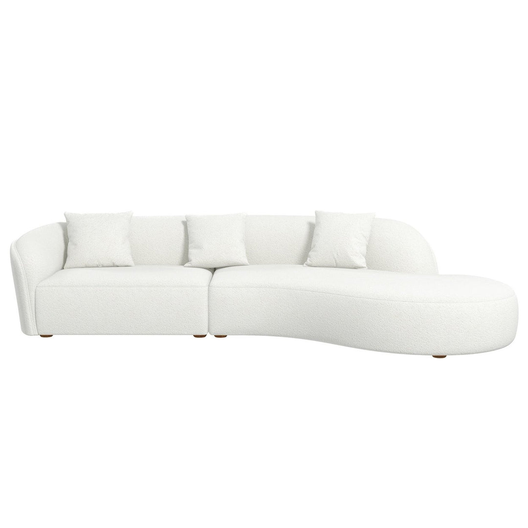 Elijah Japandi Style Curvy Sectional Sofa 133" Image 5