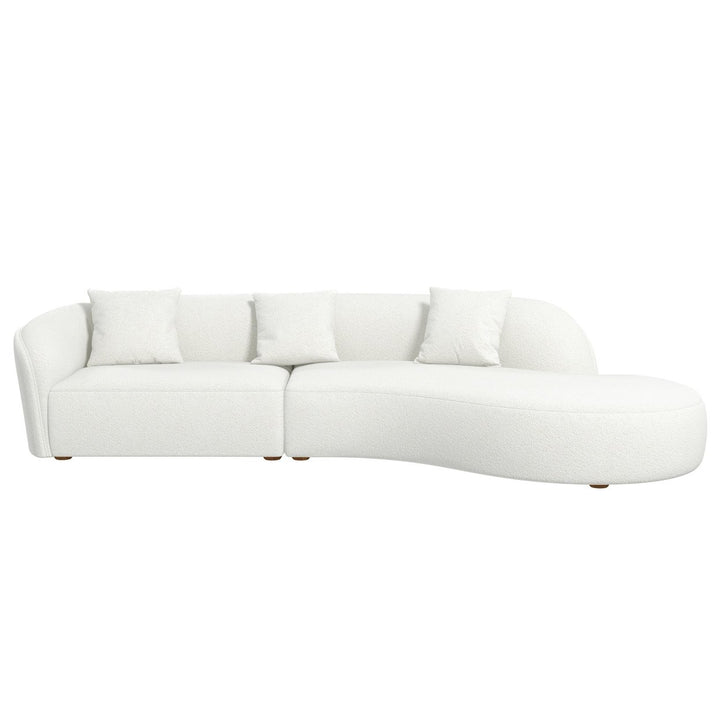 Elijah Japandi Style Curvy Sectional Sofa 133" Image 5