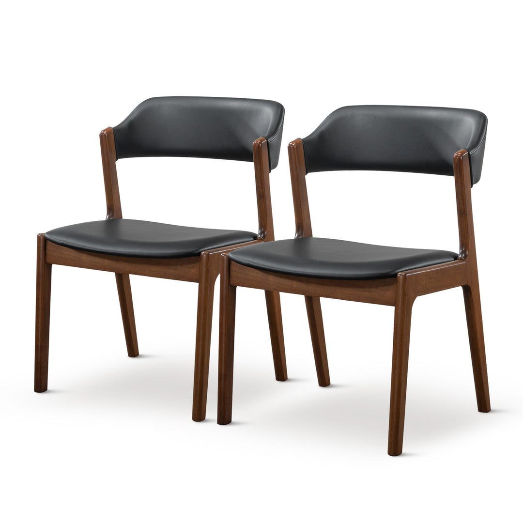 Enzo Black Leather Dining Chair (Set Of 2) Image 1