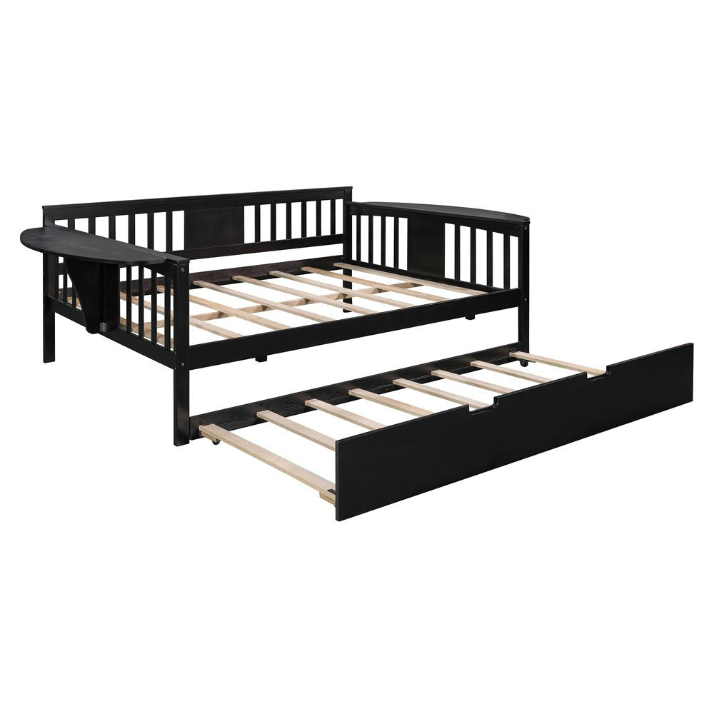 Espresso Solid and Manufactured Wood Bed with Trundle Image 2