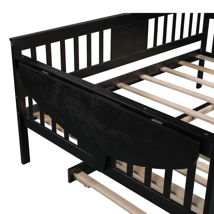 Espresso Solid and Manufactured Wood Bed with Trundle Image 6