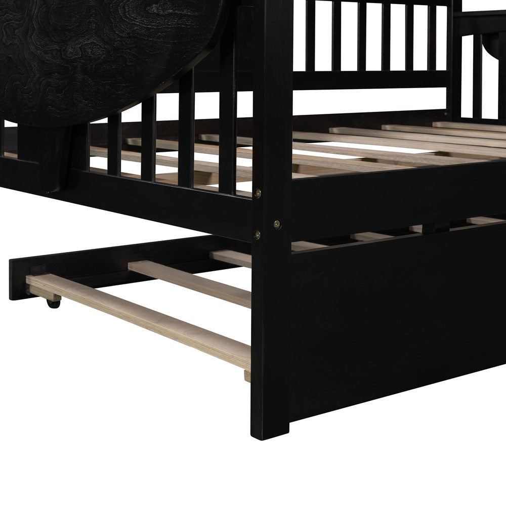 Espresso Solid and Manufactured Wood Bed with Trundle Image 7