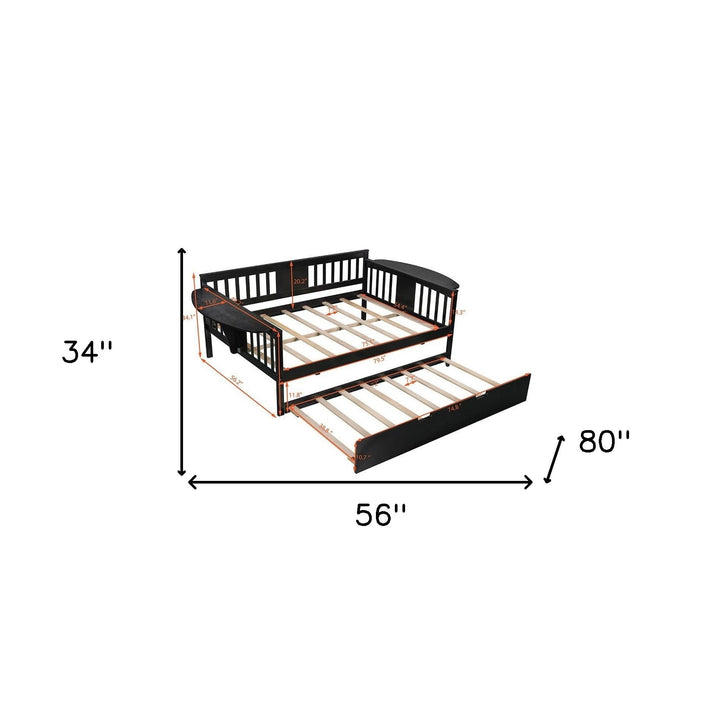 Espresso Solid and Manufactured Wood Bed with Trundle Image 8