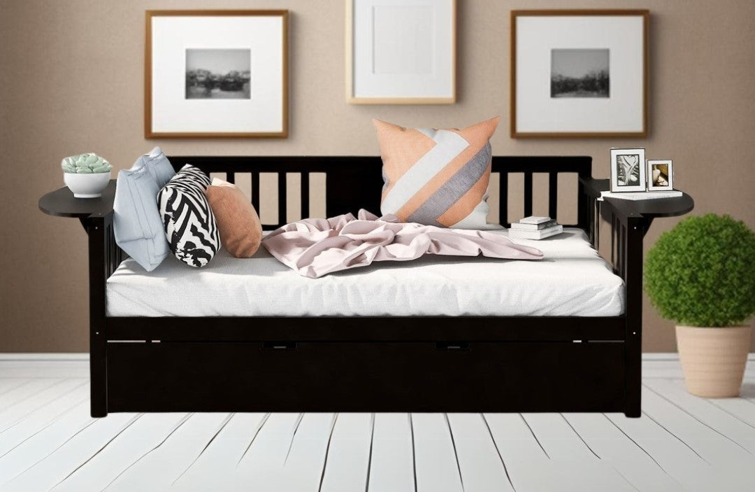 Espresso Solid and Manufactured Wood Bed with Trundle Image 9