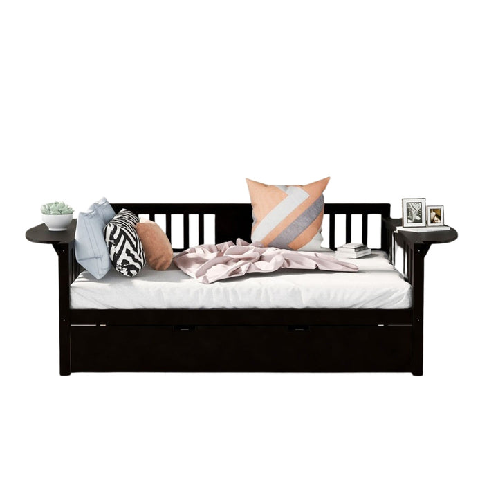 Espresso Solid and Manufactured Wood Bed with Trundle Image 10