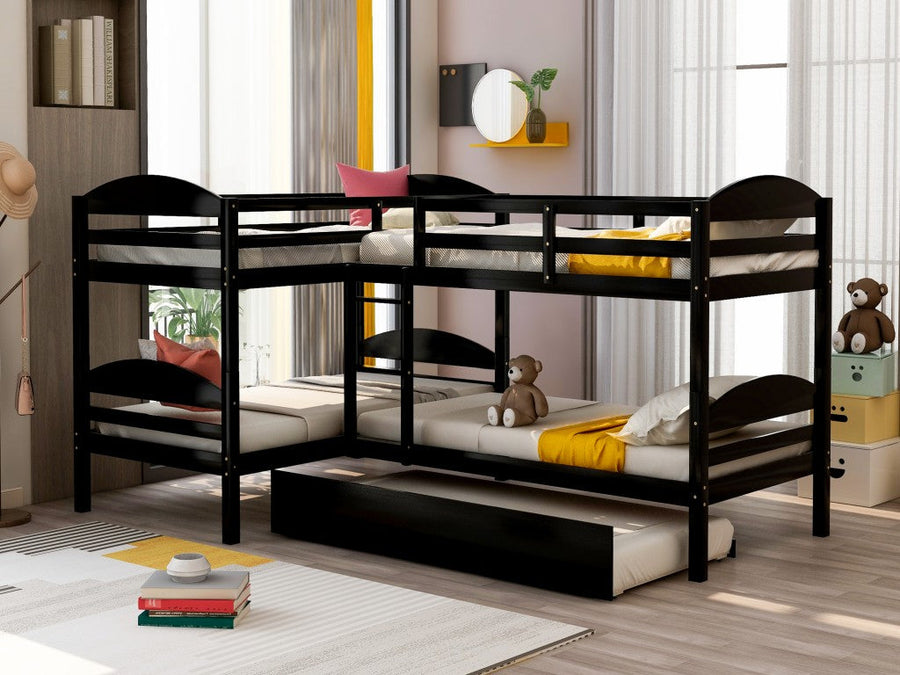 Espresso Twin Contemporary Manufactured Wood and Solid Wood Bunk Bed Image 1