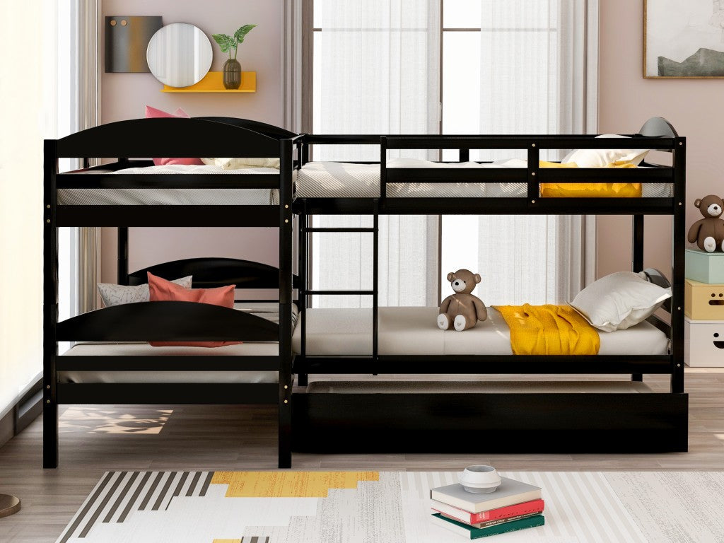 Espresso Twin Contemporary Manufactured Wood and Solid Wood Bunk Bed Image 2