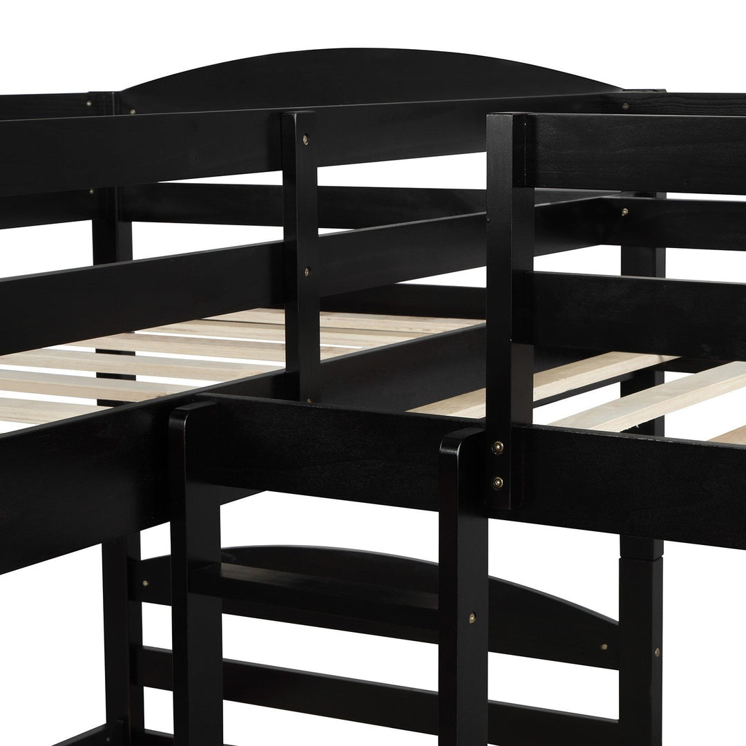 Espresso Twin Contemporary Manufactured Wood and Solid Wood Bunk Bed Image 4