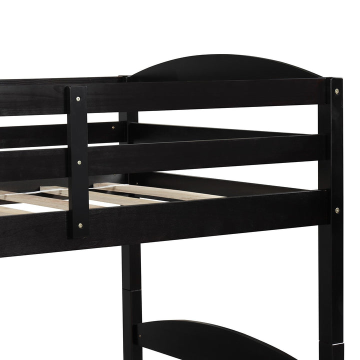 Espresso Twin Contemporary Manufactured Wood and Solid Wood Bunk Bed Image 6