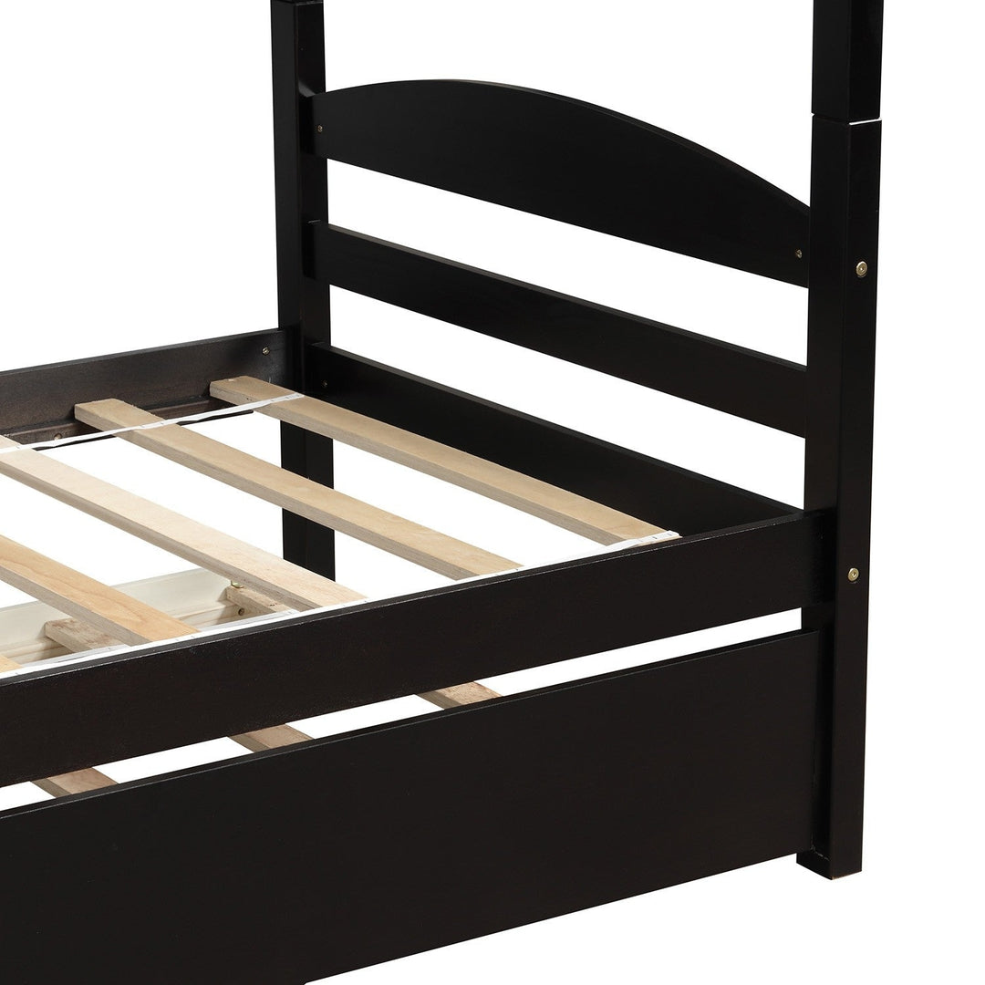 Espresso Twin Contemporary Manufactured Wood and Solid Wood Bunk Bed Image 7