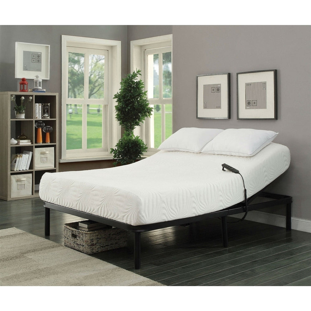 Full size Sturdy Black Metal Adjustable Bed Base with Remote Image 2