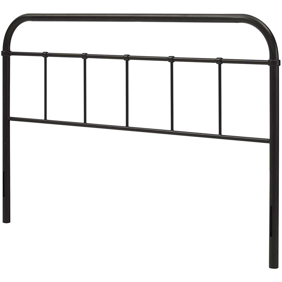 Full size Vintage Dark Brown Metal Headboard with Rounded Corners Image 1