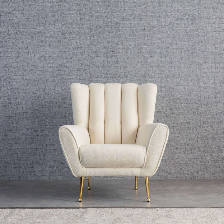 Gianna Tufted French Beige Boucle Armchair Image 3