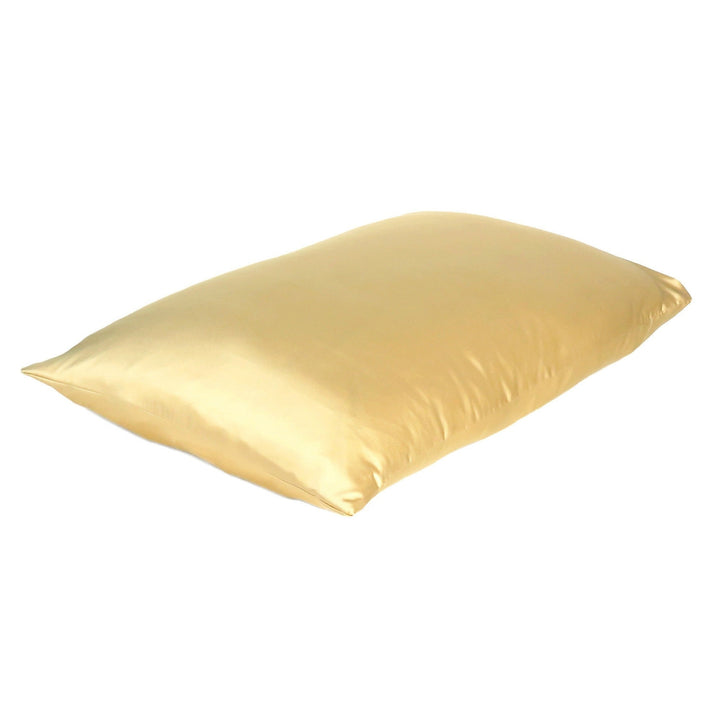 Gold Dreamy Set Of 2 Silky Satin King Pillowcases Image 4