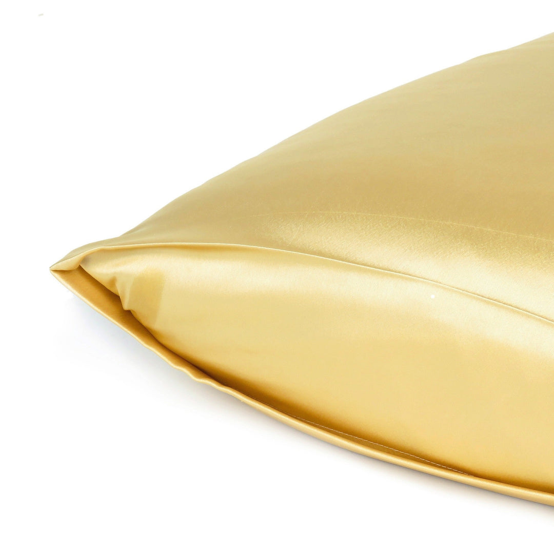 Gold Dreamy Set Of 2 Silky Satin King Pillowcases Image 5