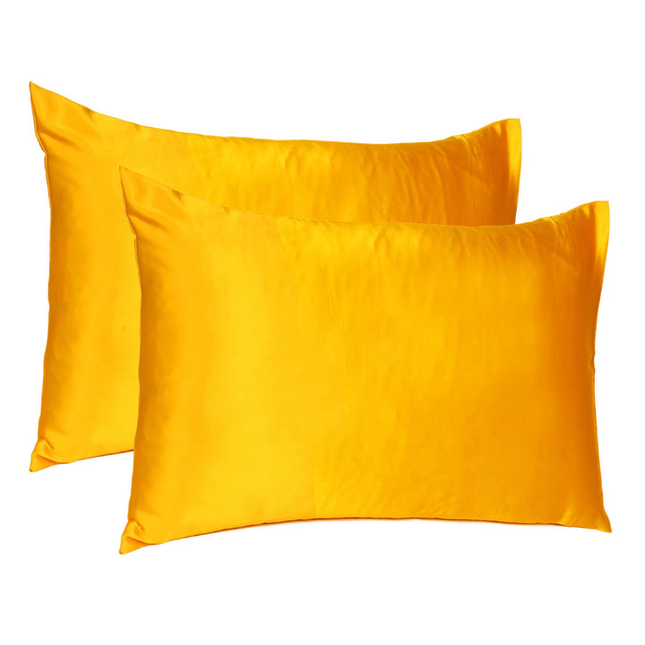 Goldenrod Dreamy Set Of 2 Silky Satin Standard Pillowcases Image 1