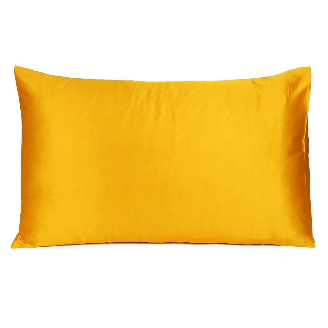 Goldenrod Dreamy Set Of 2 Silky Satin Standard Pillowcases Image 3