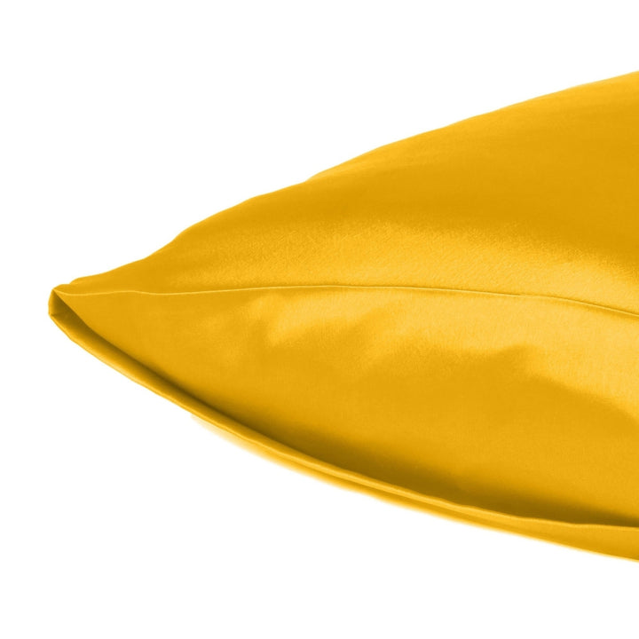 Goldenrod Dreamy Set Of 2 Silky Satin Standard Pillowcases Image 5