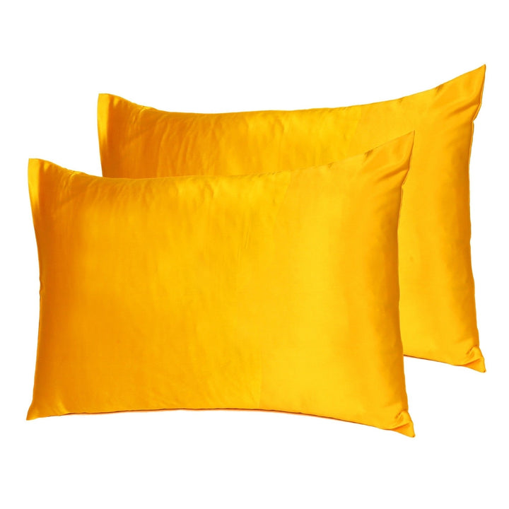 Goldenrod Dreamy Set Of 2 Silky Satin Queen Pillowcases Image 8