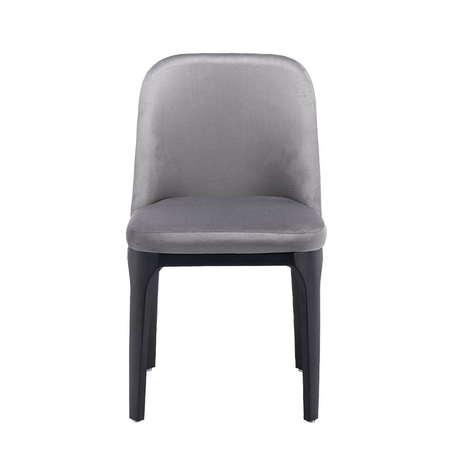 Gray And Black Upholstered Velvet Dining Side Chair Image 1