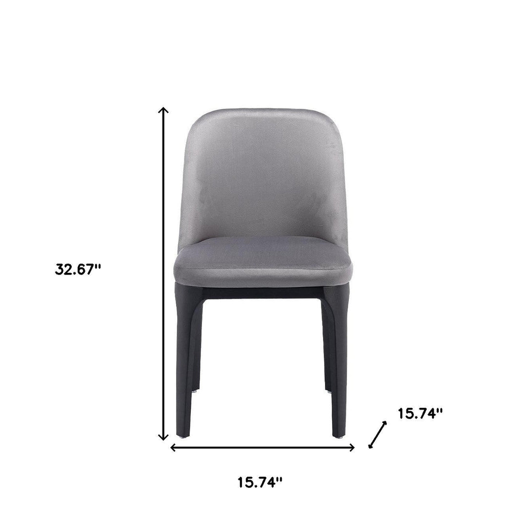 Gray And Black Upholstered Velvet Dining Side Chair Image 7