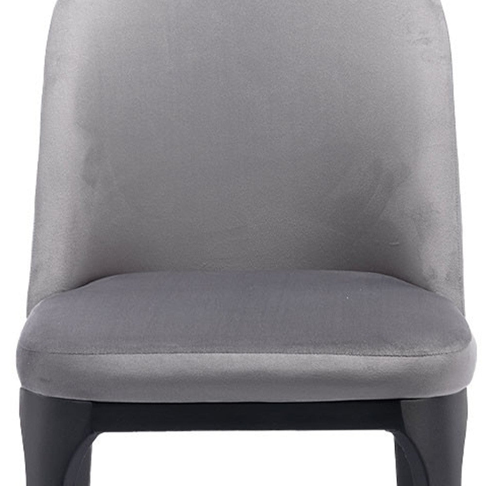 Gray And Black Upholstered Velvet Dining Side Chair Image 9