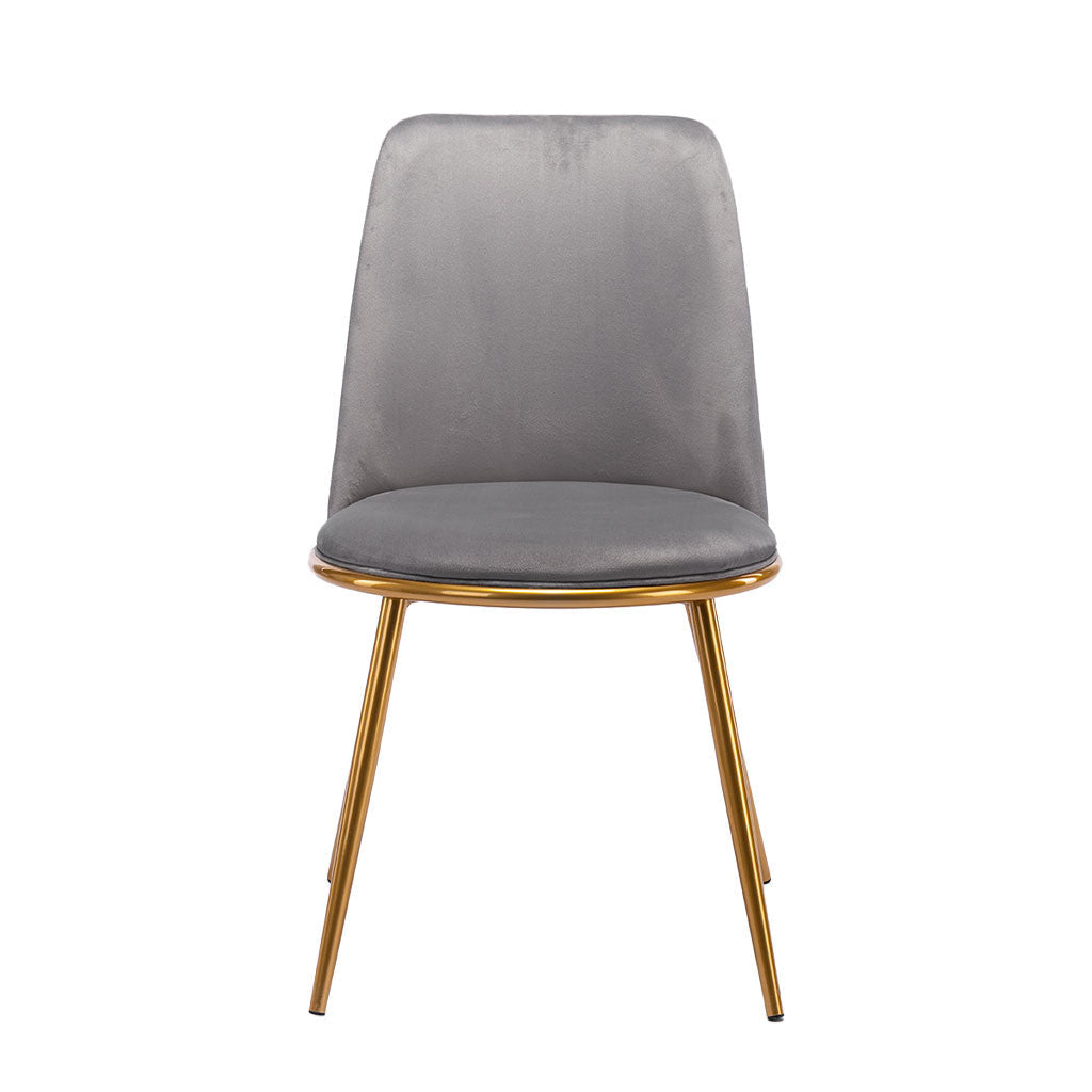 Gray And Gold Velvet and Metal Dining Side Chair Image 1