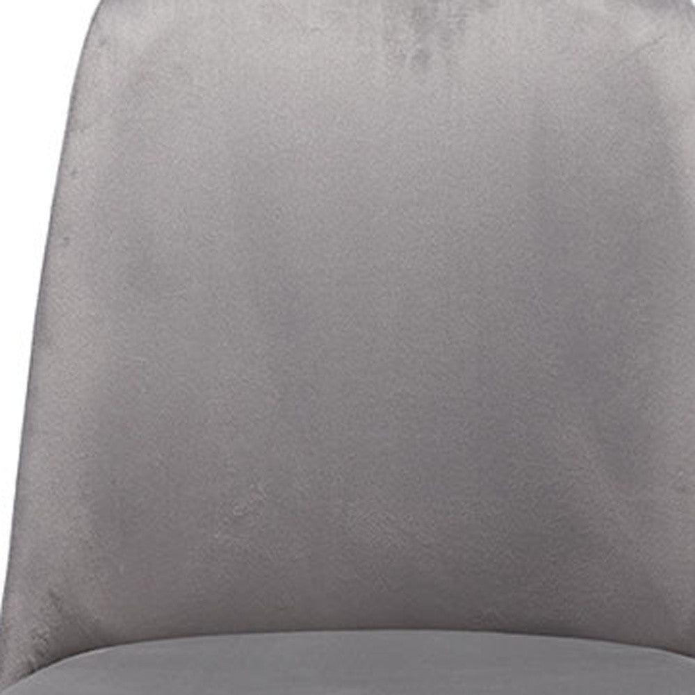 Gray And Gold Velvet and Metal Dining Side Chair Image 7