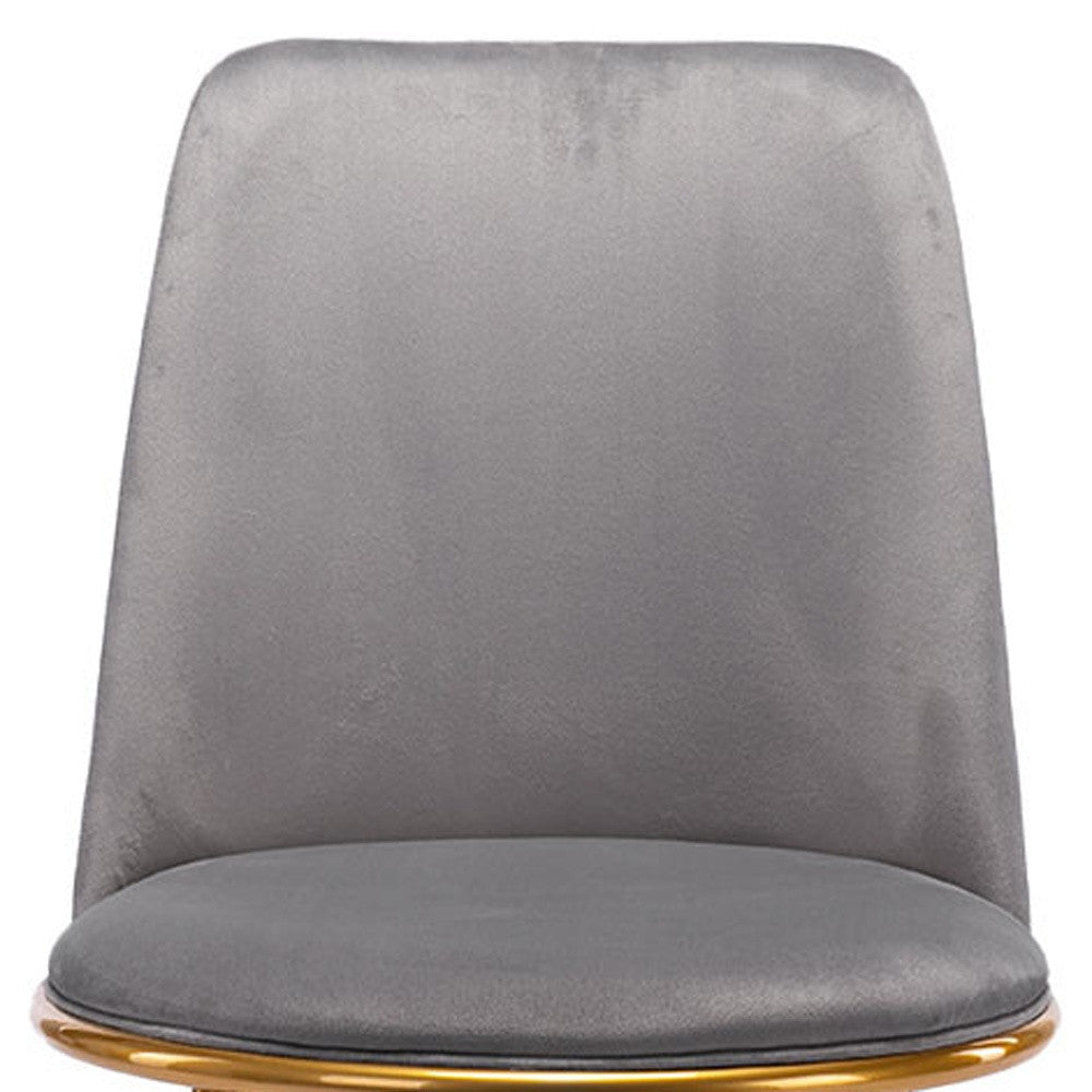 Gray And Gold Velvet and Metal Dining Side Chair Image 8