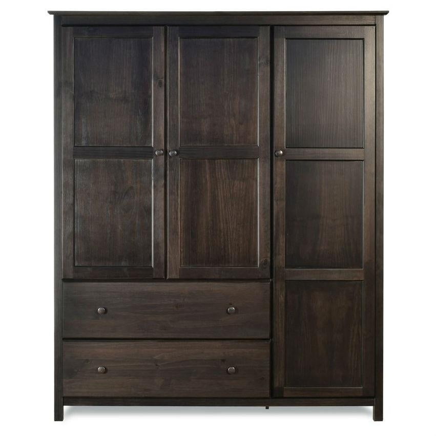 Espresso Wood Finish Bedroom Wardrobe Armoire Cabinet Closet Image 2