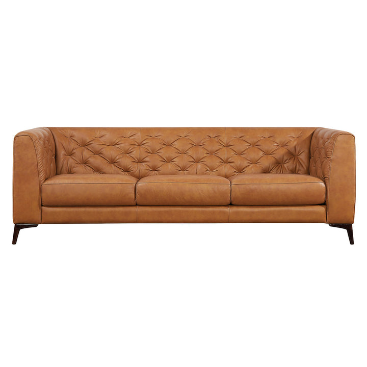 Fargo Tan Leather Sofa Image 1