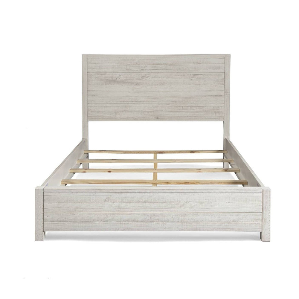 FarmHome Off White Solid Pine Platform Bed in Queen Size Image 2