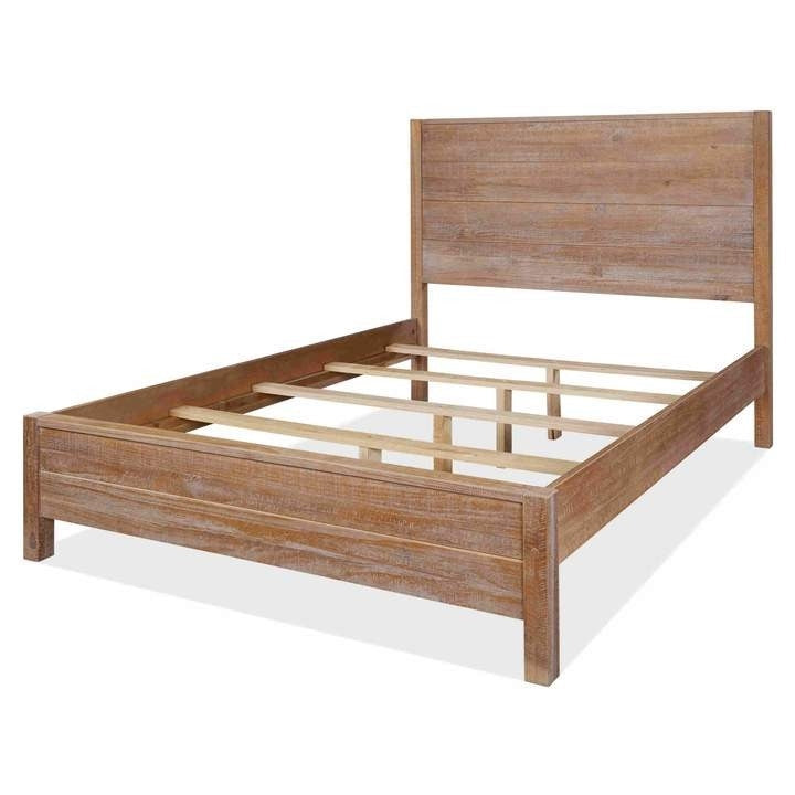 FarmHome Rustic Solid Pine Platform Bed in Queen Size Image 1