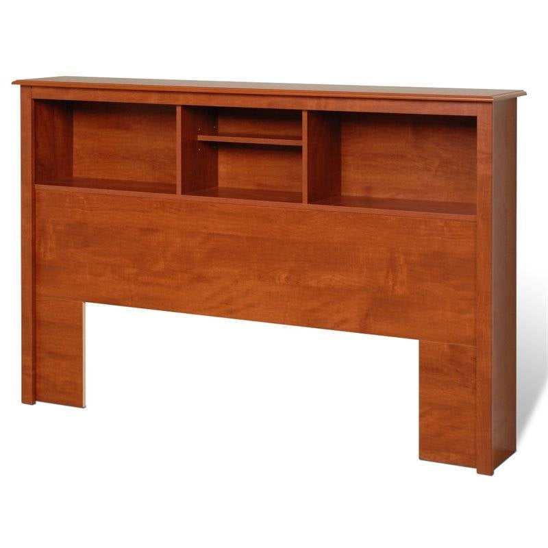 Full / Queen size Bookcase Headboard in Cherry Wood Finish Image 1