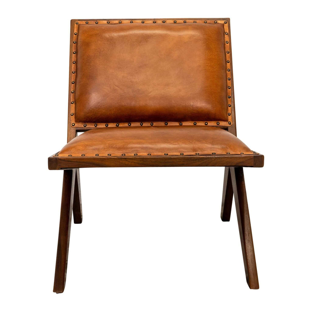 Colin Tan Leather Lounge Chair Image 2