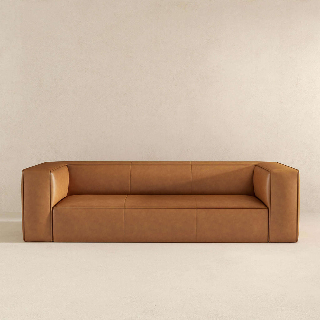 Colton Tan Leather Sofa Image 3