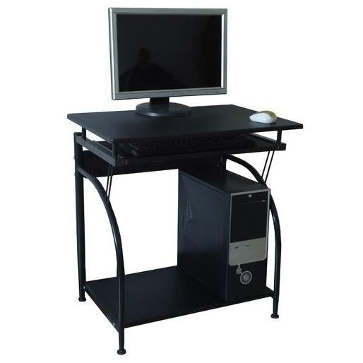 Computer Desk with Pullout Keyboard Tray and Bottom Shelf Image 1