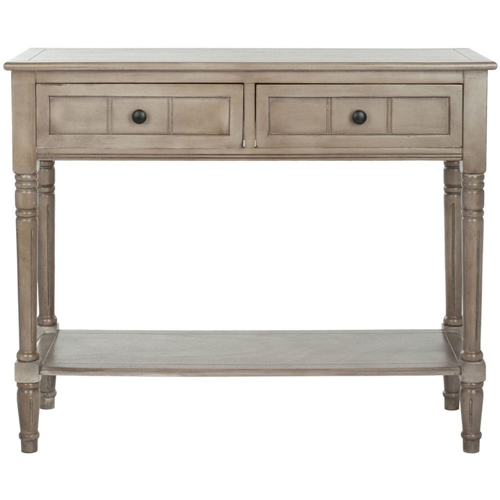 Console Accent Table Traditional Style Sofa Table in Distressed Cream Image 1