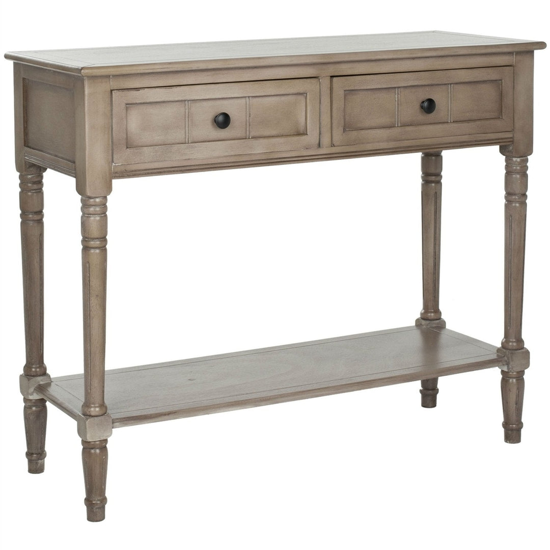 Console Accent Table Traditional Style Sofa Table in Distressed Cream Image 2