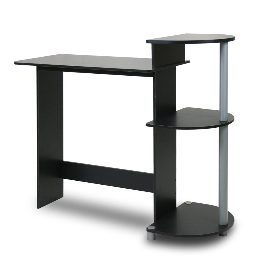 Contemporary Computer Desk in Black and Grey Finish Image 1