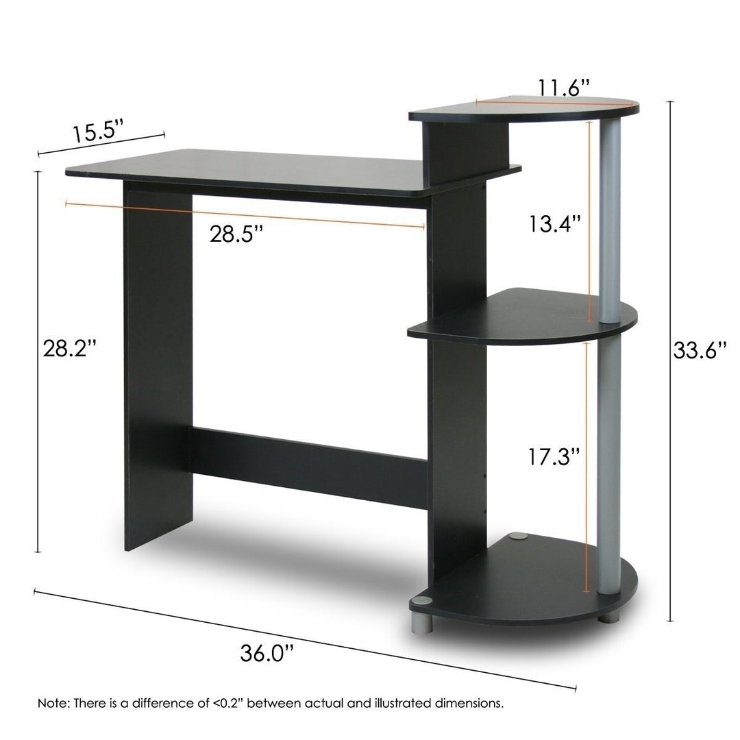 Contemporary Computer Desk in Black and Grey Finish Image 2