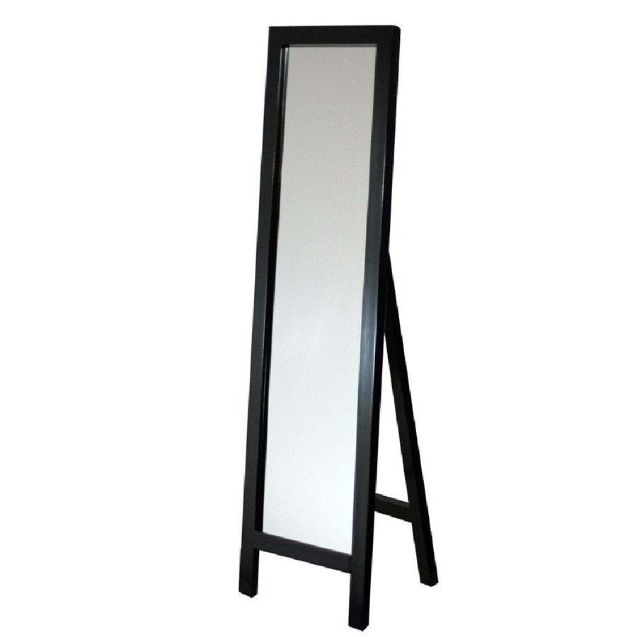 Contemporary Free-standing Floor Mirror in Espresso Wood Finish Image 1