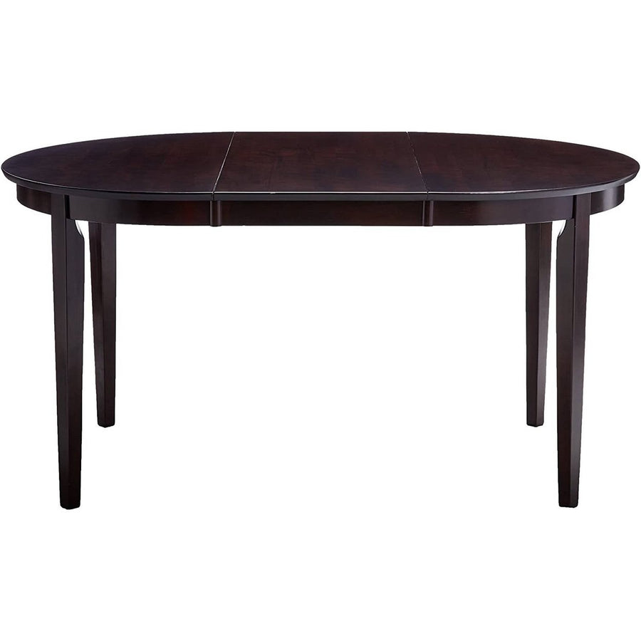 Contemporary Oval Dining Table in Dark Brown Cappuccino Wood Finish Image 1