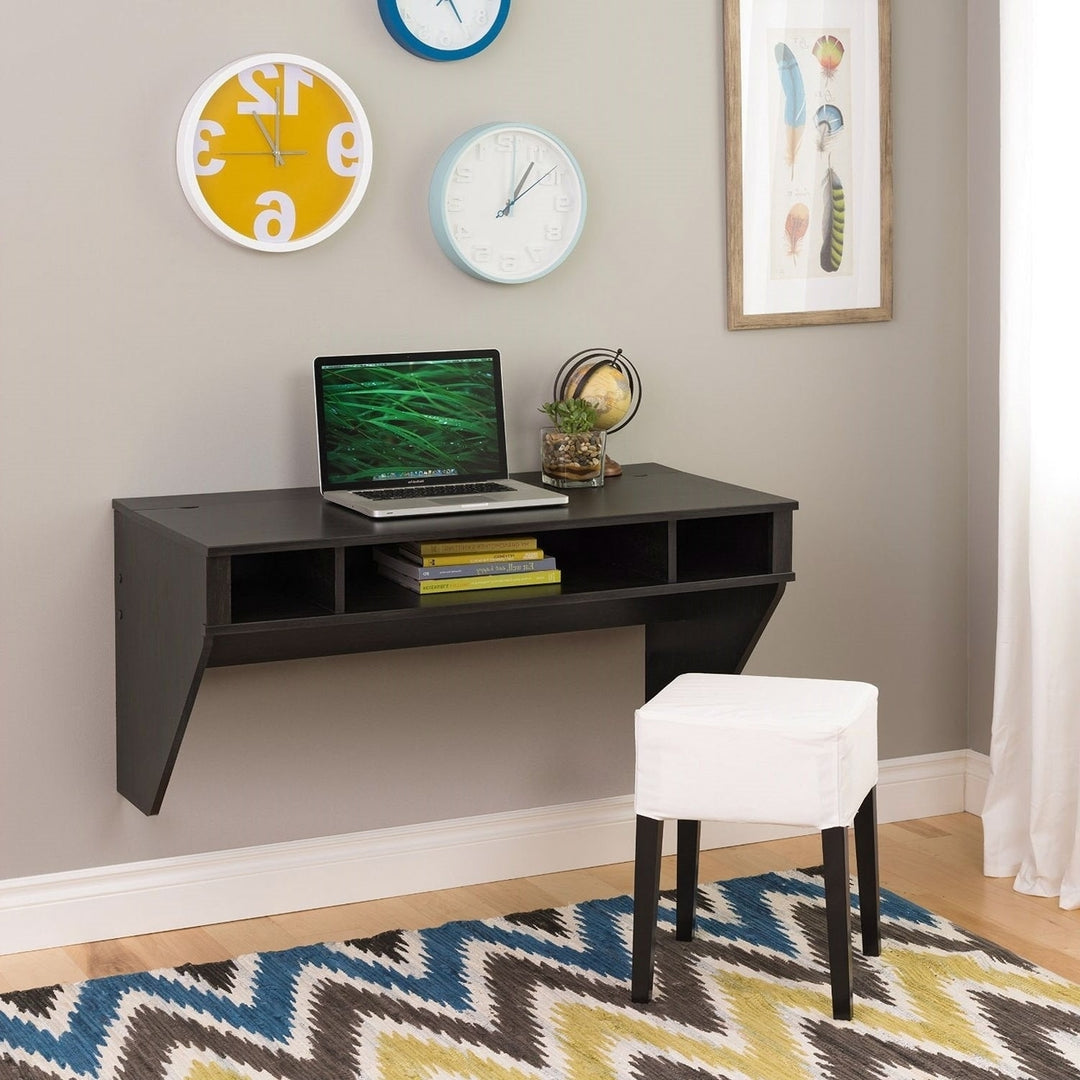 Contemporary Space Saver Floating Style Laptop Desk in Ebony Image 1