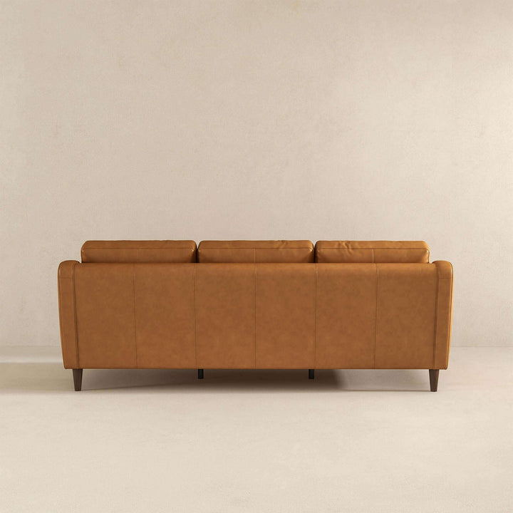 Cooper Mid Century Modern Tan Leather Sofa Image 6