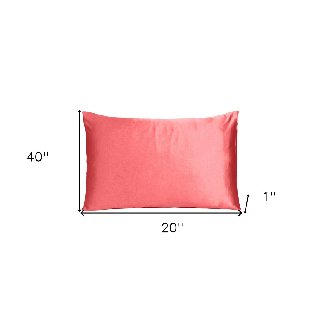 Coral Dreamy Set Of 2 Silky Satin King Pillowcases Image 7