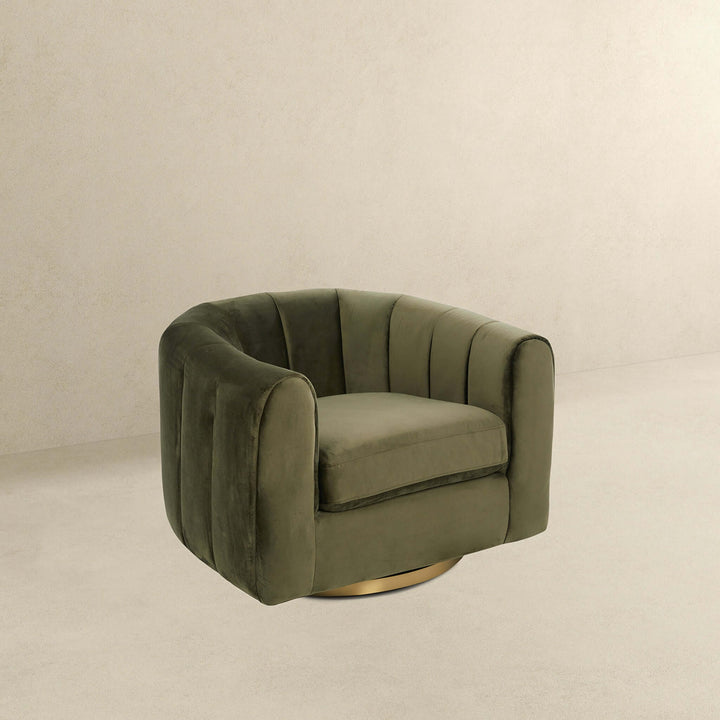 Cosey Green Velvet Swivel Chair Image 2