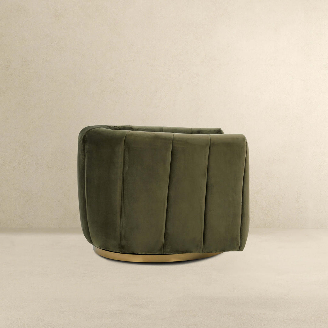 Cosey Green Velvet Swivel Chair Image 3